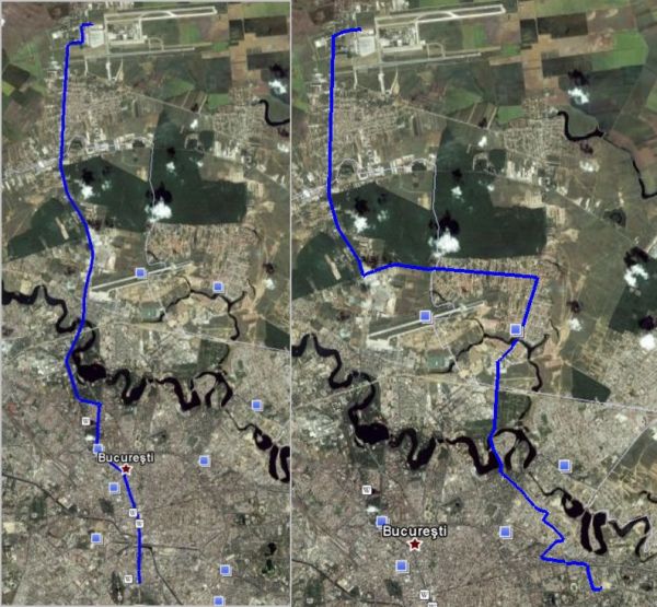 Stanga Tineretului-Otopeni, dreapta Otopeni-Pantelimon