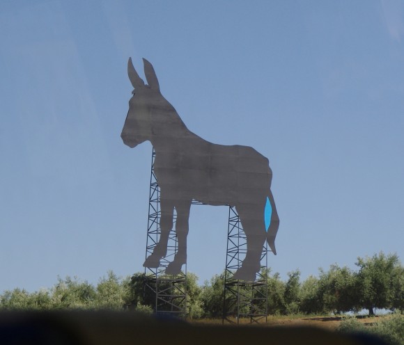 Spania - din cand in cand autostrada e vegheata si de magari