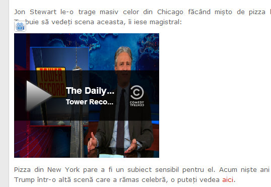 Jon Stewart râde de pizza tip Chicago