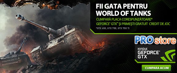 Concurs World of Tanks: dau trei vouchere cu ocazia lansării noilor plăci video nVidia GTX 750