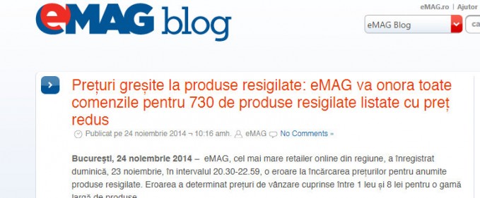 Eroarea de preț eMAG este, de fapt, o mare problemă pentru celelalte magazine (update: explicația tehnică pentru eroare)