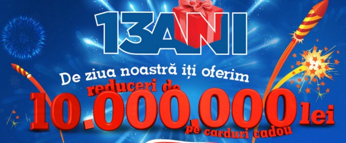 Reduceri la eMAG și 13% card cadou înapoi