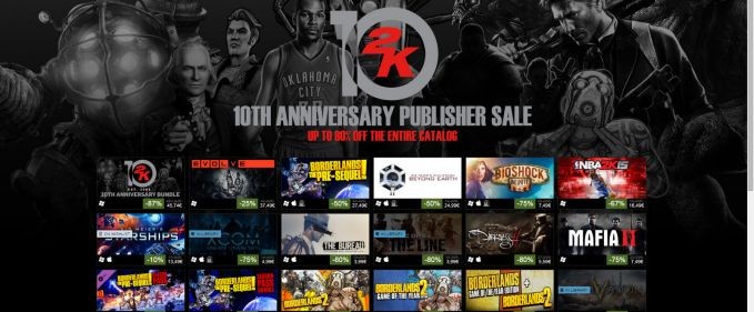 Reduceri la jocurile 2K pe Steam