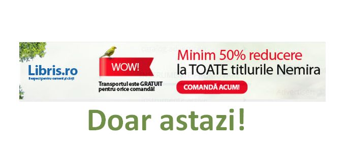 Reducere 50% la toate cărțile Nemira, doar astăzi