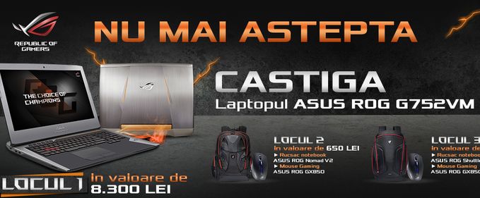 Cântă și câștigă un laptop de gaming de 8300 de lei la PC Garage
