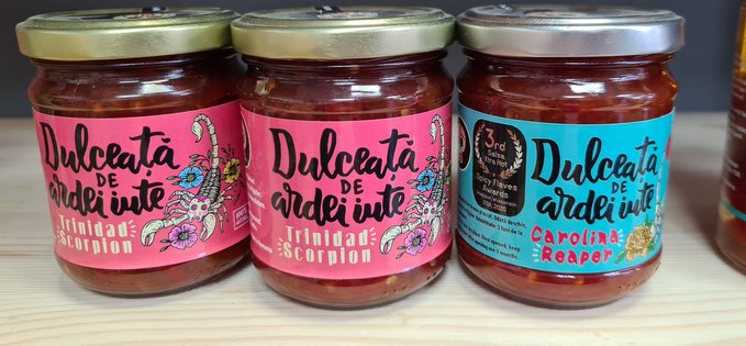 Dulceață de ardei iuți Trinidad Scorpion sau Carolina Reaper