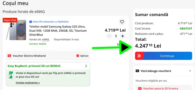 Super ofertă: Samsung S25 Ultra la doar 4247 lei, mult sub cel mai mic preț anterior