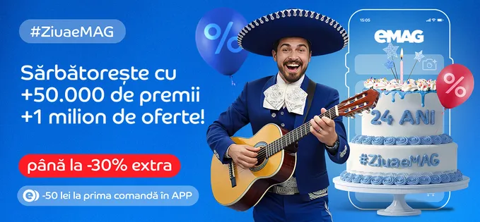 Oferte bune de ziua eMAG, care împlinește 24 de ani
