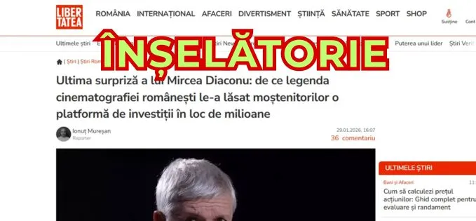 Înșelătorie nouă pe net: Mircea Diaconu sau Bolojan făceau bani pe platforme de investiții AI, zic site-uri care imită unele reale
