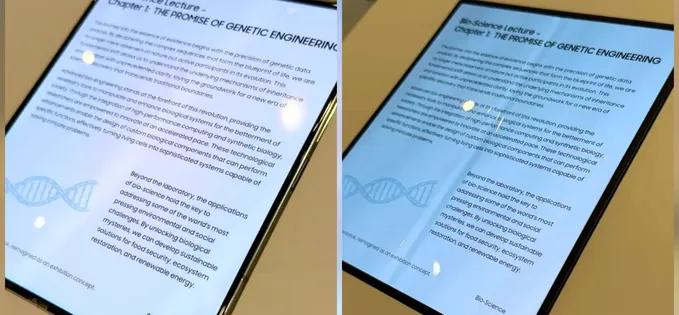 Samsung a arătat ecranul pliabil fără cută care ar putea fi și pe viitorul iPhone Fold