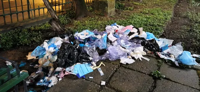 Un cabinet stomatologic își arunca gunoiul în parcul Cișmigiu